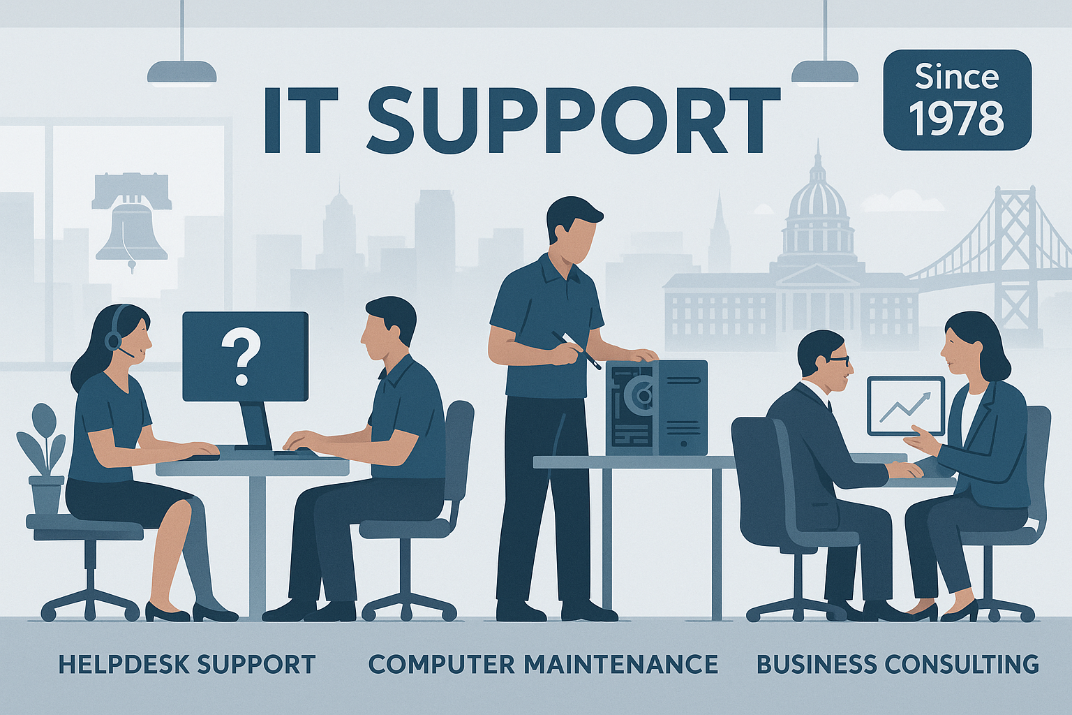 Lantek has been serving the Pennsylvania area since 1978, providing IT Support, such as technical helpdesk support, computer support and consulting to small and medium-sized businesses.